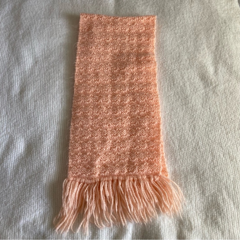 Soft Peach Knit Fringe Scarf - Women Accessories